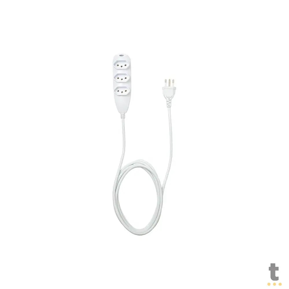 Extensão Elétrica 3 Tomadas 10A 5mt Bivolt Branca Intelbras - EXT 3003 Truedata